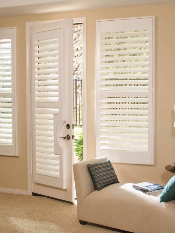 White door shutter inside living room