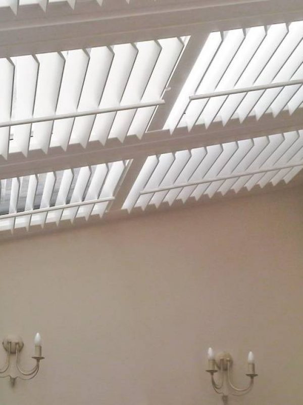 ceiling white shutter blind