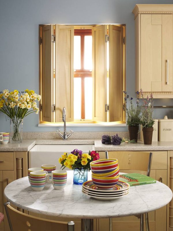 wooden Solid Panel Shutter kitchen