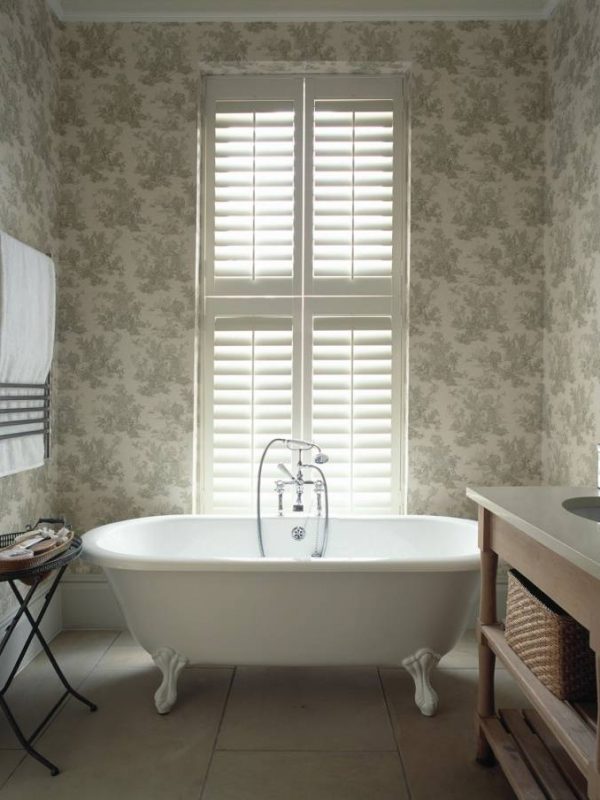 bathroom white window shutter the shutter company